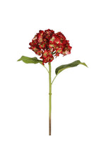 Faux Hydrangea Holland Dried Stem 18.5" Red
