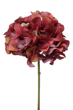 Faux Hydrangea Stem 20.5" Rust