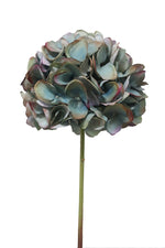 Faux Hydrangea Short Stem 21" Light Blue