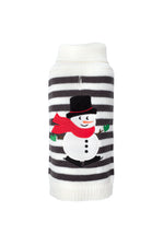 Worthy Dog Stripe Snowman Sweater Medium