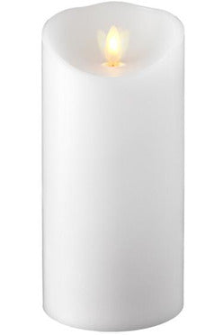Moving Flame Pillar Candle 3.5"x 7" White