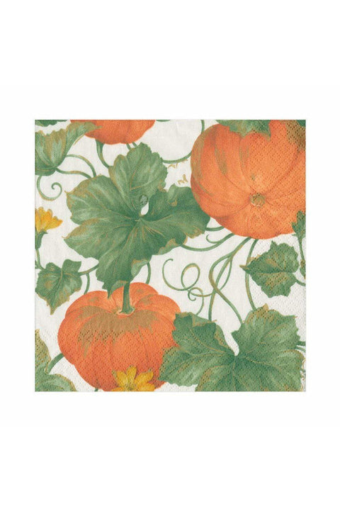 Caspari Heirloom Pumpkins Ivory & Orange Luncheon Napkins