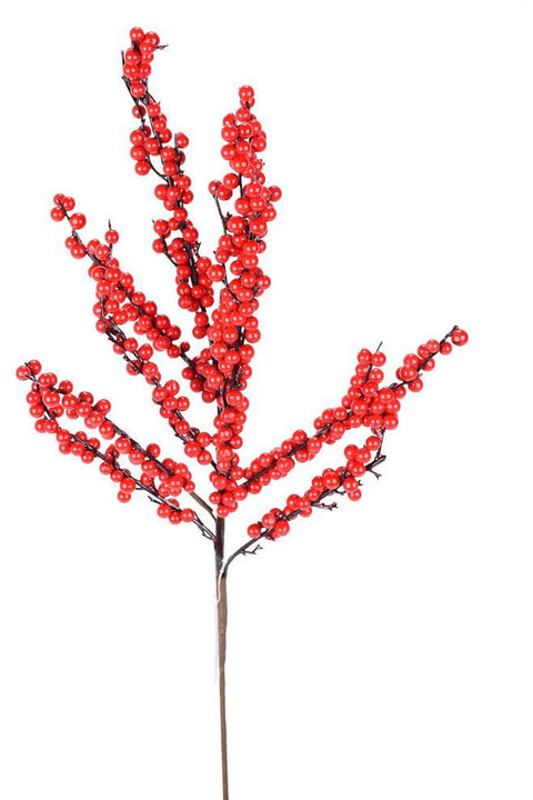 Faux Weather Resistant Mini Berry Spray 24" Red