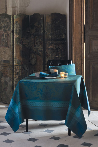 Garnier-Thiebaut Isaphire Emeraude Tablecloth 69" x 69"