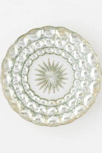 Plate, Glass Scalloped Silver