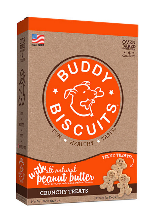 Buddy Biscuits Teeny Crunchy Dog Treats Peanut Butter 8 oz