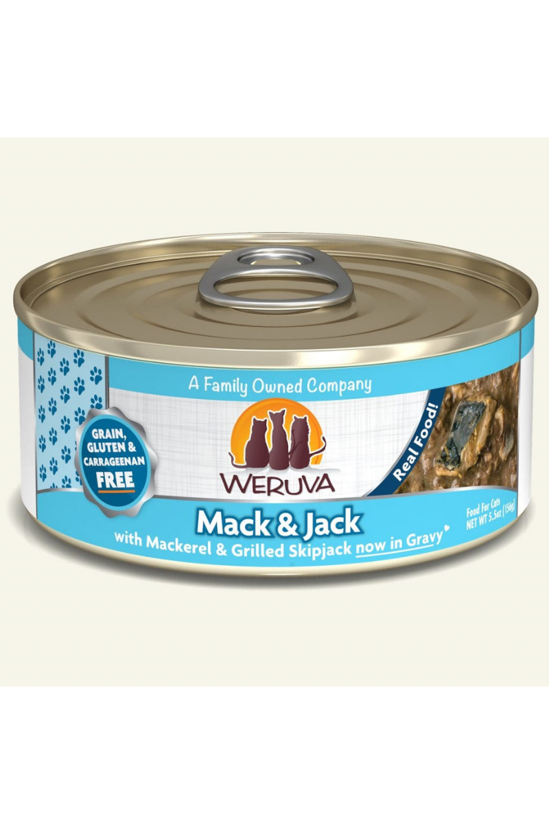 Weruva Classic Mack & Jack with Mackerel & Grilled Skipjack Canned Cat Food 3 oz