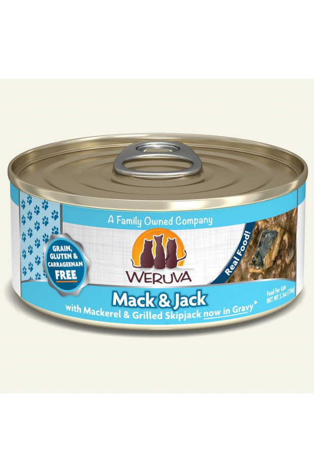 Weruva Classic Mack & Jack with Mackerel & Grilled Skipjack Canned Cat Food 3 oz