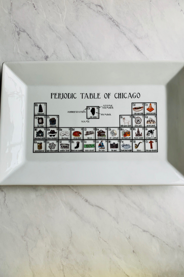 Dishique Porcelain Platter Periodic Table of Chicago