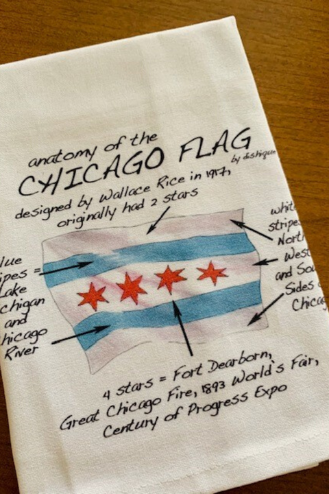 Dishique Dish Towel Chicago Flag