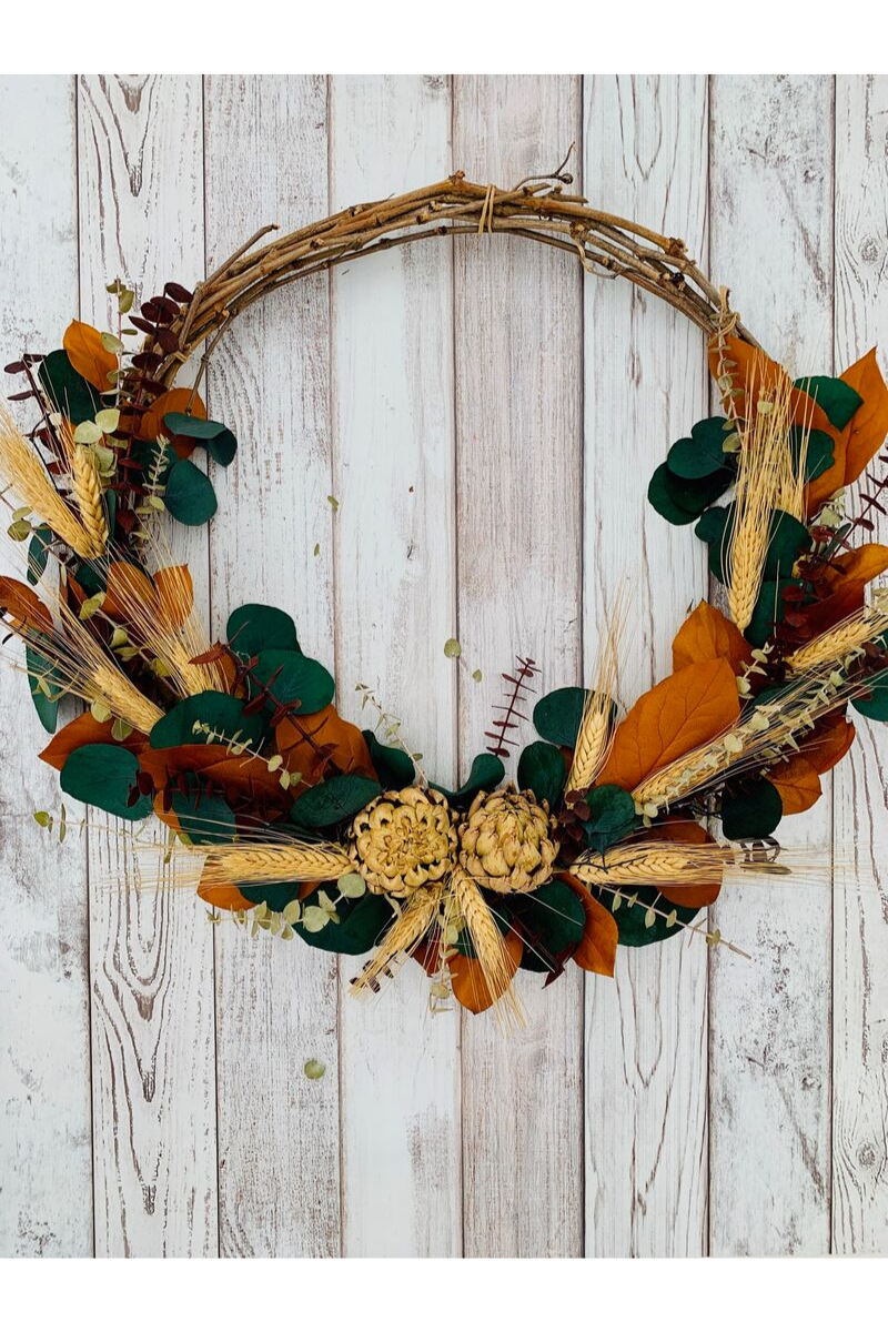 WREATH FALLING INTO AUTUMN 22"