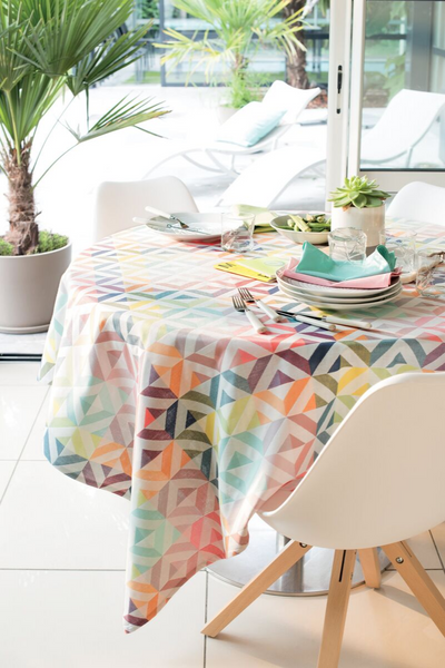 Garnier-Thiebaut Mille Twist Pastel Tablecloth 61" x 61"