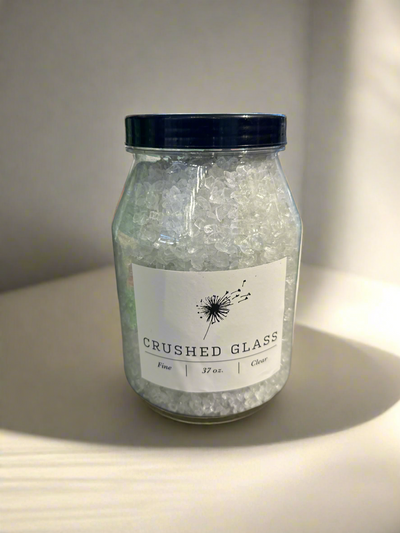 Crushed Glass Fine 37 oz White