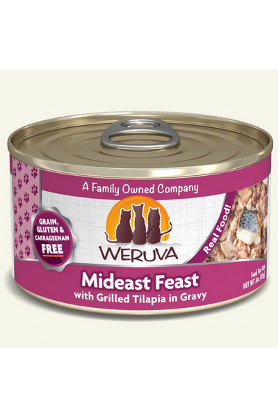 Weruva Classic Mideast Feast with Grilled Tilapia in Gravy Canned Cat Food 3 oz