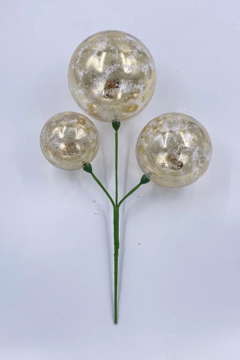 3 Ball Cluster Plastic Gold