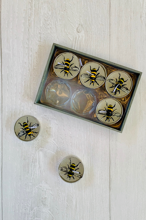 Candle Bee/Butter Tealight S/6