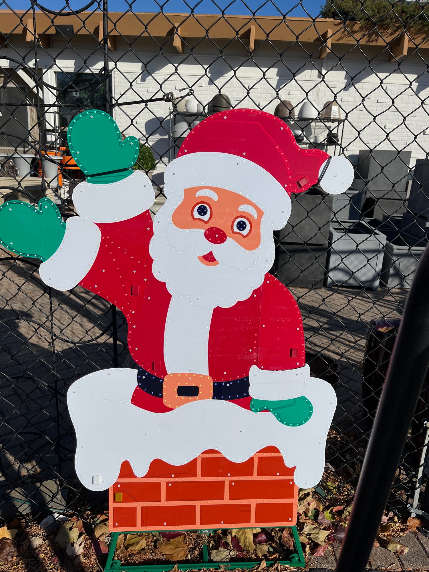 Jumbo Santa in Chimney 48" Light Sculpture LED Twinkling Lights Multi