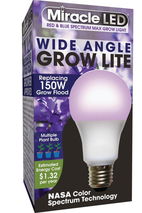 MiracleLED Multi-Plant Wide Angle Bulb Red & Blue Spectrum LED 150W Grow Light for Photosynthesis