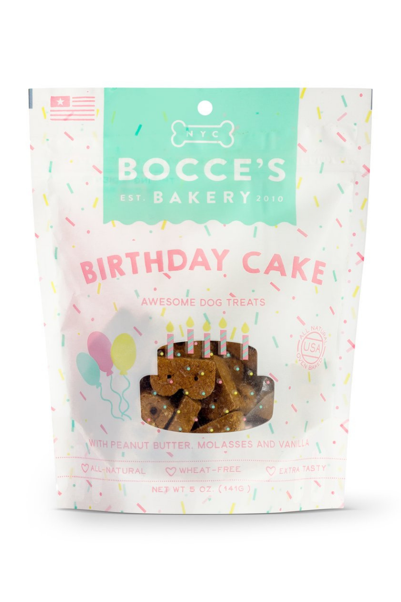 Bocce's Bakery Dog Treats Birthday Cake Biscuits 5 oz