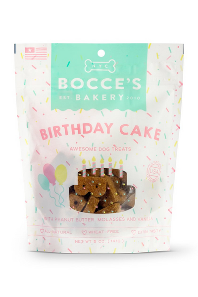 Bocce's Bakery Dog Treats Birthday Cake Biscuits 5 oz