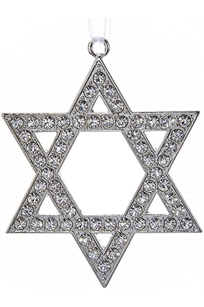 Metal Silver Star of David Ornament 3.5"