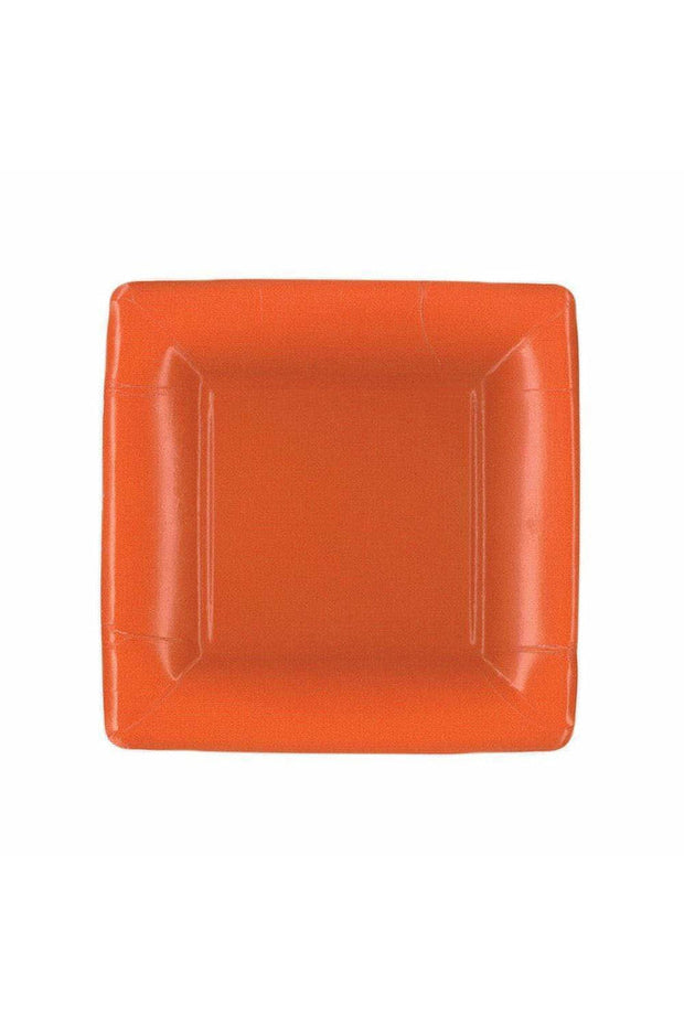 Caspari Grosgrain Deep Orange Square Salad Plates