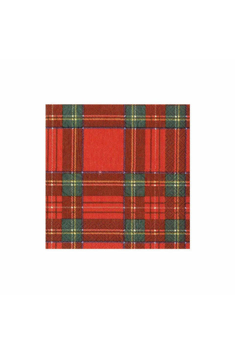 Caspari Royal Plaid Cocktail Napkins