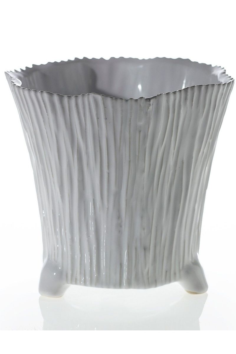 Mellie Footed Planter 7"x 6.5" White