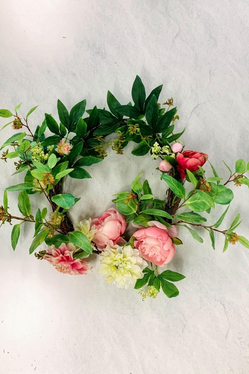 Silk Wreath Peo/Dah/Euc Twg 26"