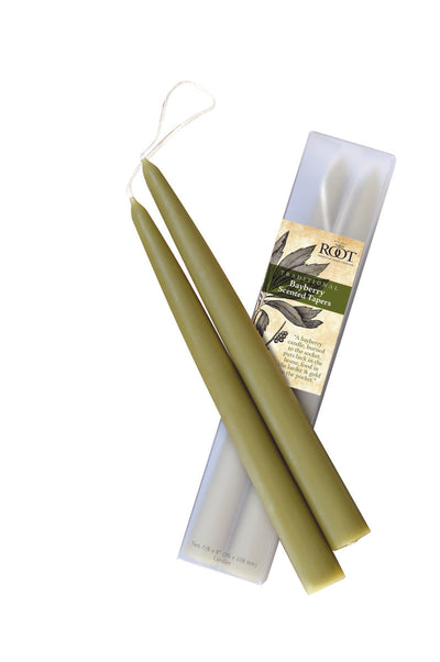 Root Traditional Bayberry Scented Set of 2 Tapers 9"