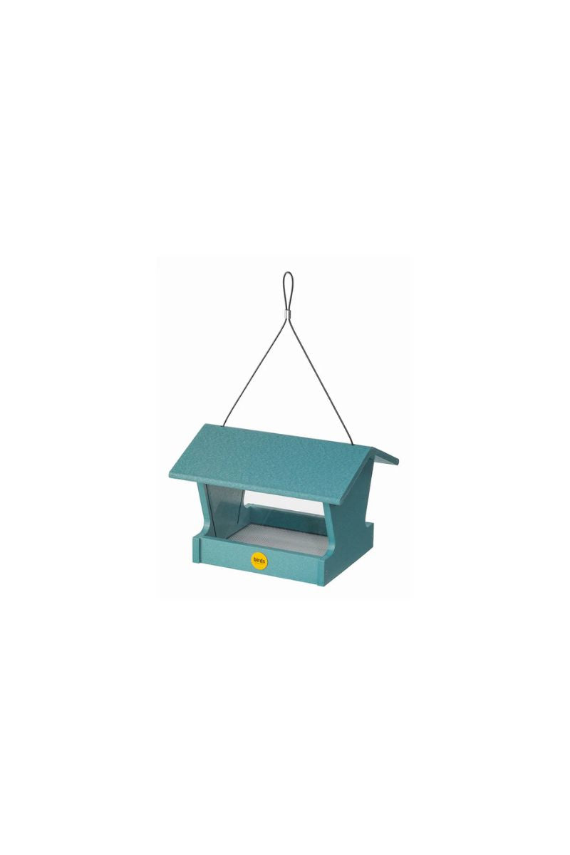Birds Choice Medium Hopper Recycled Plastic Bird Feeder Lake Blue