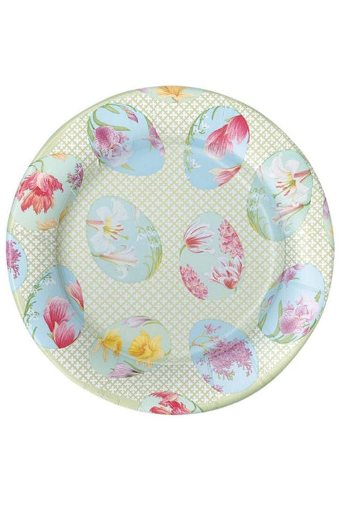 Caspari Floral Decorated Eggs Paper Salad Plates