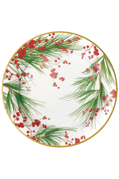 Caspari Berries and Pine Paper Dinner Plates
