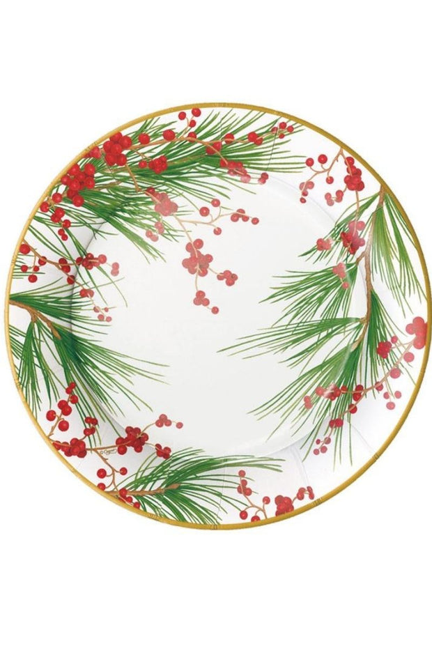 Caspari Berries and Pine Paper Salad Plates