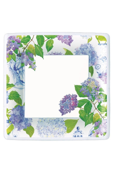 Caspari Summer Hydrangeas and Porcelain Dinner Plates