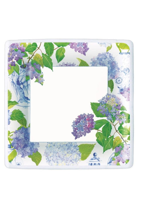 Caspari Summer Hydrangeas and Porcelain Dinner Plates