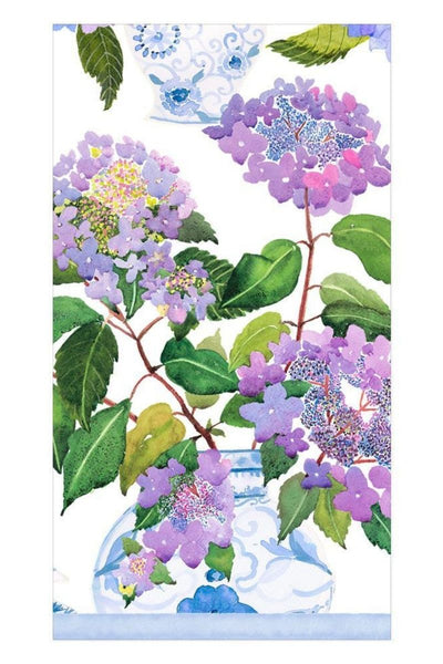 Caspari Hydrangeas and Porcelain Guest Towels