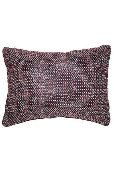 PILLOW, RECT WOOL BLEND RD/BL