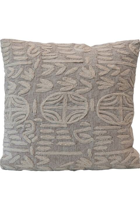 PILLOW COTTON JUTE APPL 20" SQ