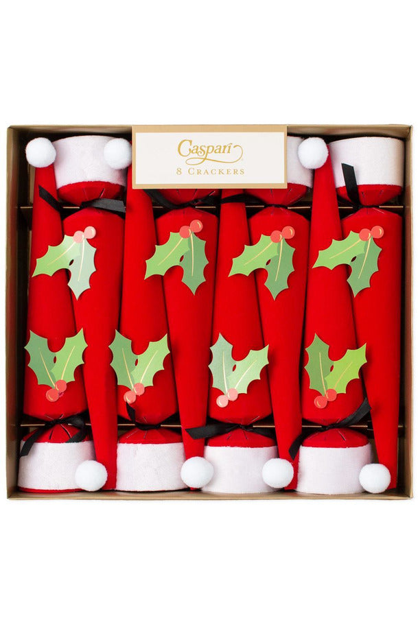 Caspari Santa Hat Cone Shaped Christmas Crackers 8 Pack