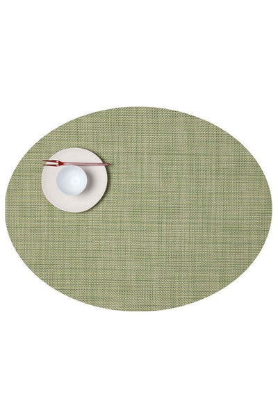 Chilewich Mini Basketweave Placemat Oval 14"x19.25" Dill