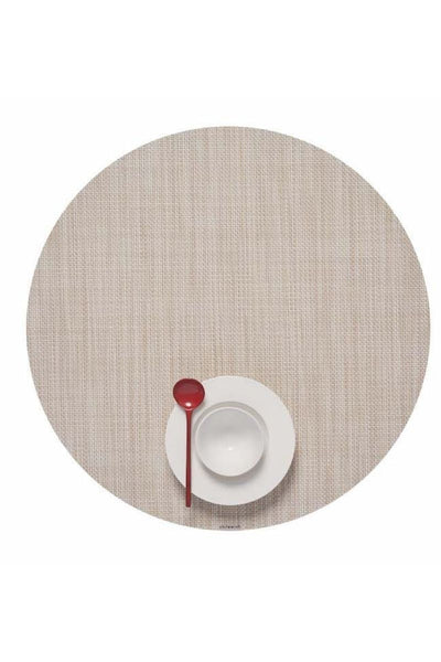 Chilewich Mini Basketweave Placemat Round 15" Parchment