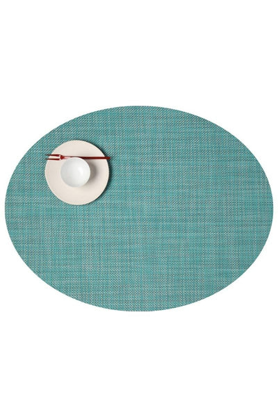 Chilewich Mini Basketweave Placemat Round 15" Turquoise