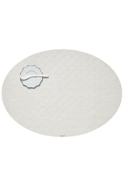 Chilewich Bay Weave Placemat Oval 14"x19.25" Vanilla