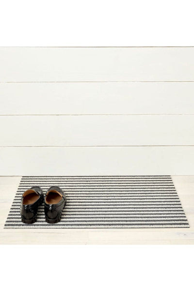 Chilewich Breton Stripe Shag Doormat Gravel 18"x28"