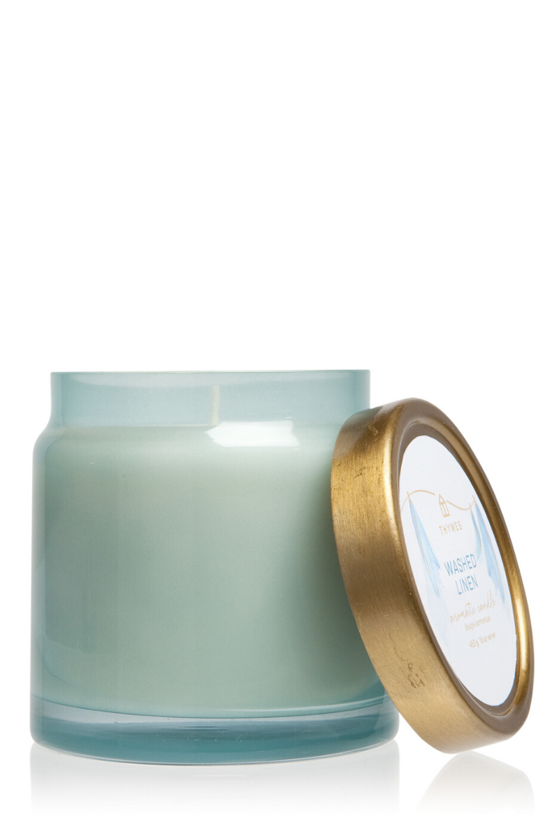 Thymes Washed Linen Poured Candle