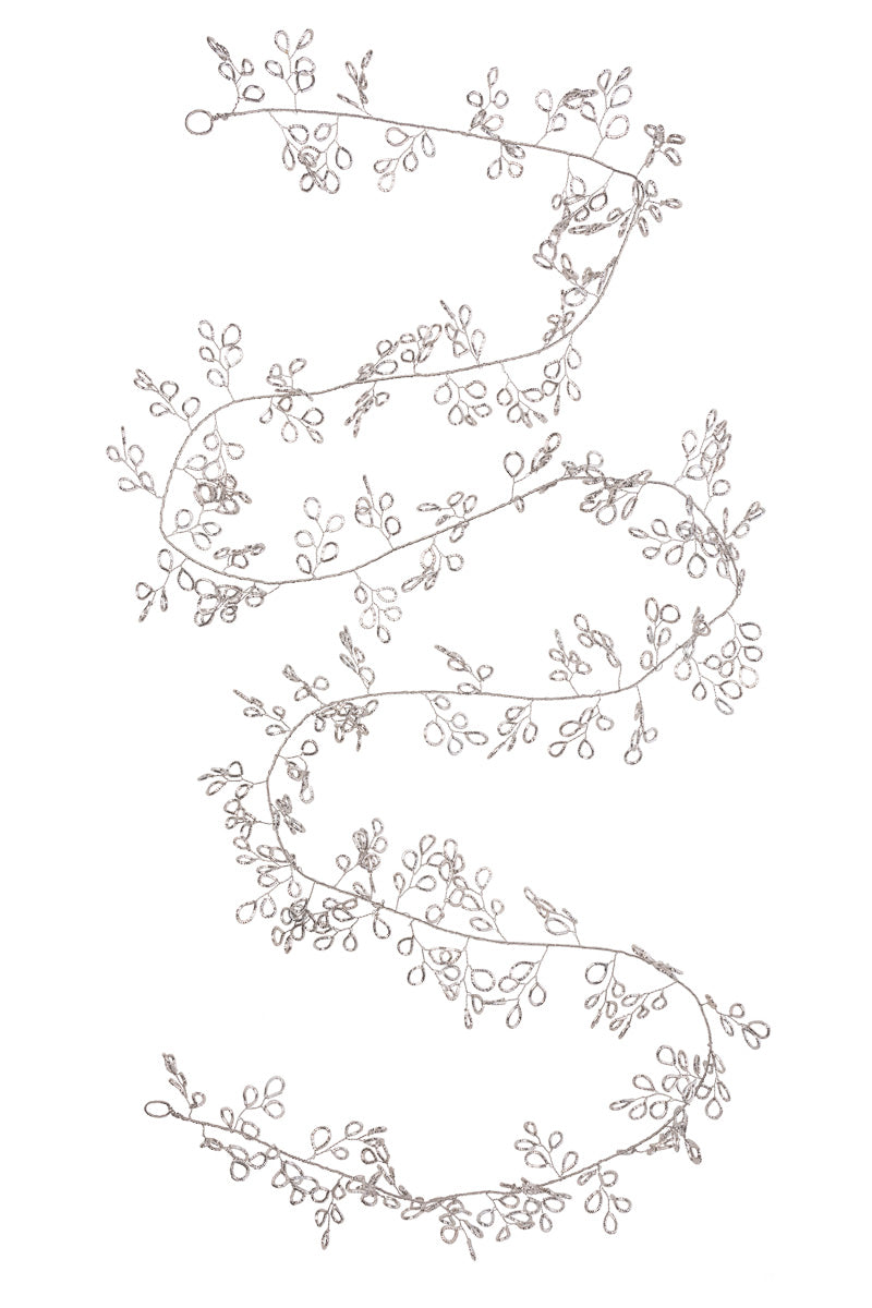 Silver Plated Petal Garland 72"