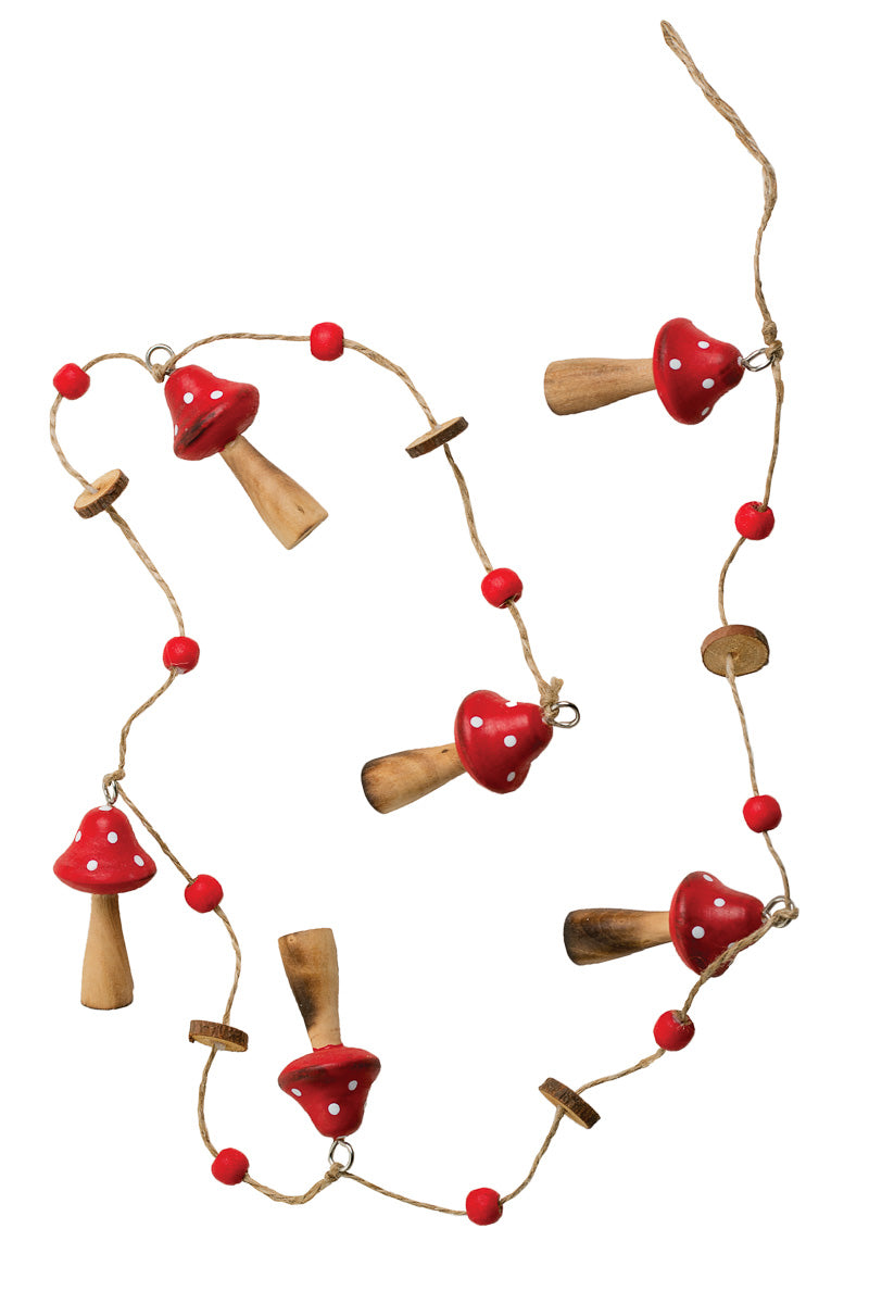 GARLAND WD MUSHRMS W/BEADS