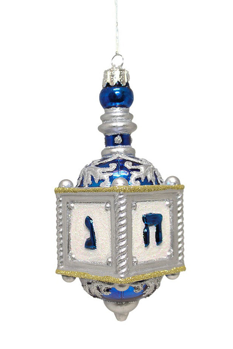 Noble Gems Glass Dreidel Ornament 5"