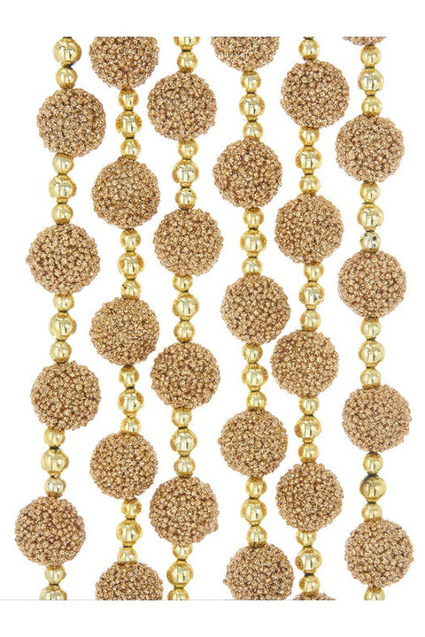 Brown Glitter Ball Garland 9'